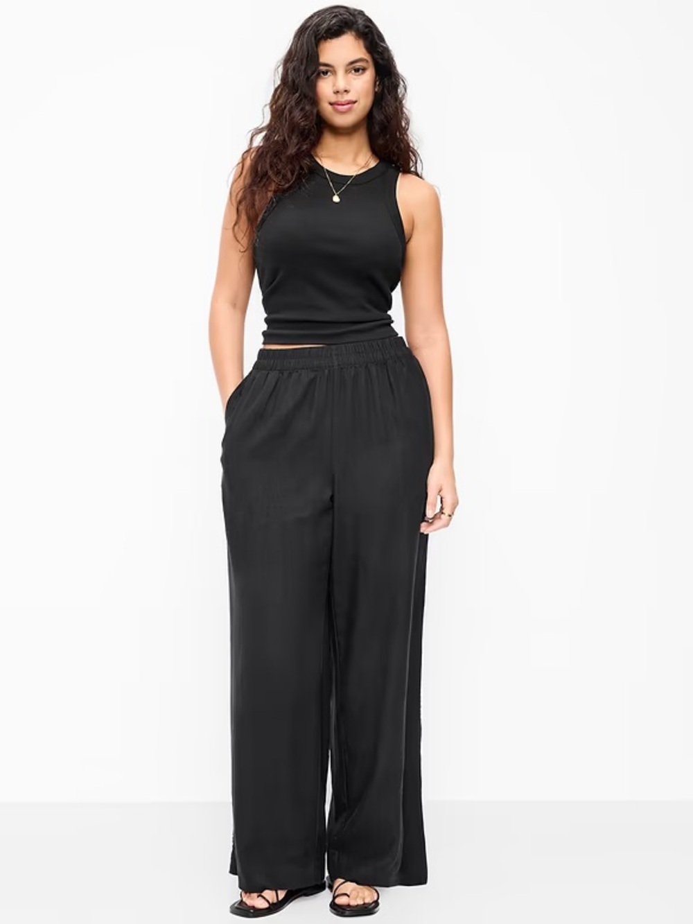 Old Navy High-Waisted Linen-Blend Super Wide-Leg Pants